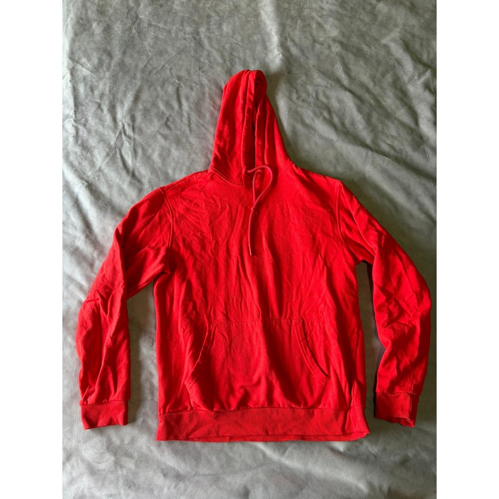 Dip Mens Red Pullover Hoodie Sweatshirt Size Medium Solid Long Sleeve